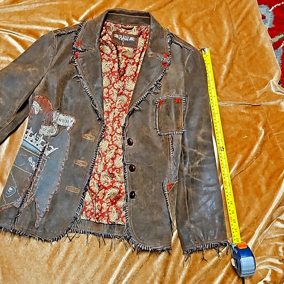 Raw 7 leather Brown Distressed Blazer - Picture 2 of 4